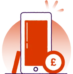 Illustration of an iphone with a pound sign next to it 