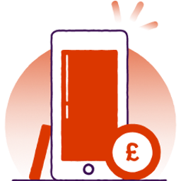 Illustration of an iphone with a pound sign next to it