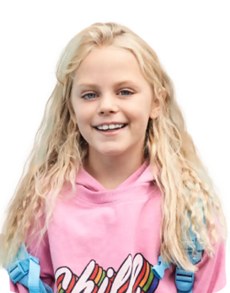 Young girl in a pink hoodie