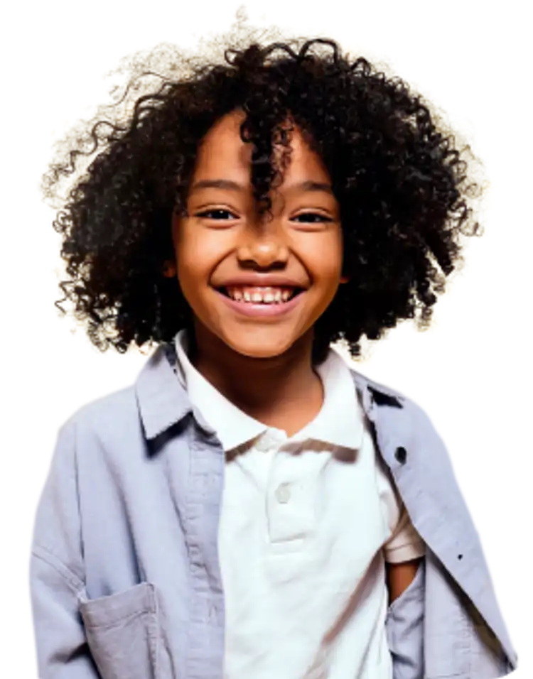 Young girl wearing her school uniform